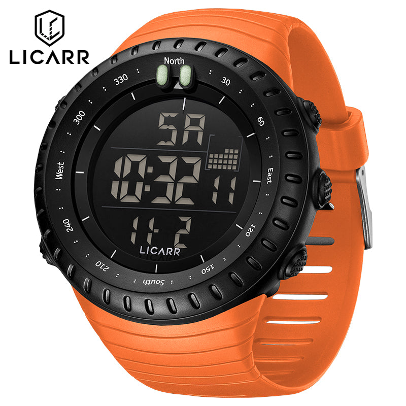 LICARR Brand Original Fashion Men's Watch Casual Digital Luminous Sports Waterproof Watches Calendar Stopwatch 9521