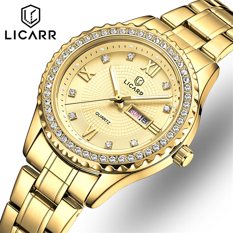 LICARR Original Women's Watches Casual Simple Fashion Ladies Watch Date Week Waterproof