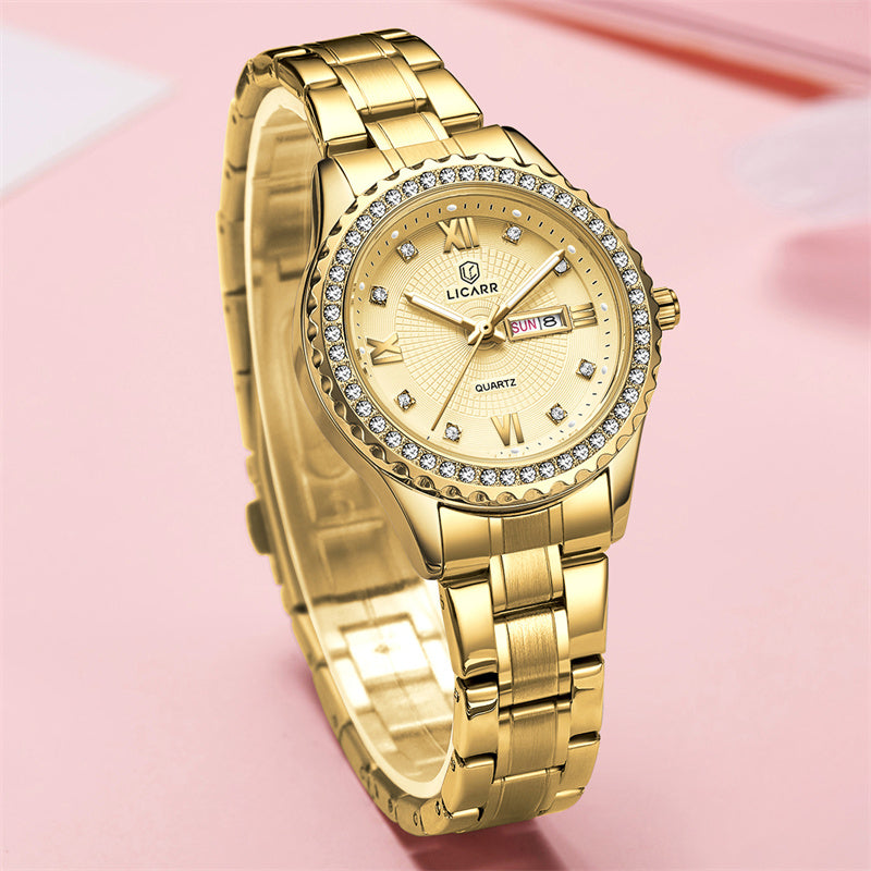 LICARR Original Women's Watches Casual Simple Fashion Ladies Watch Date Week Waterproof
