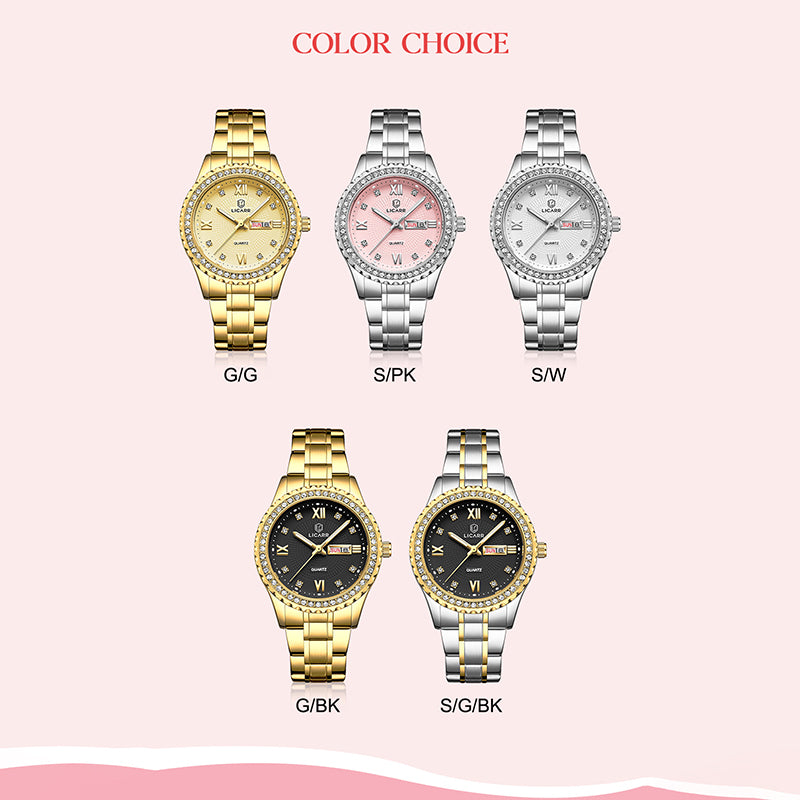 LICARR Original Women's Watches Casual Simple Fashion Ladies Watch Date Week Waterproof