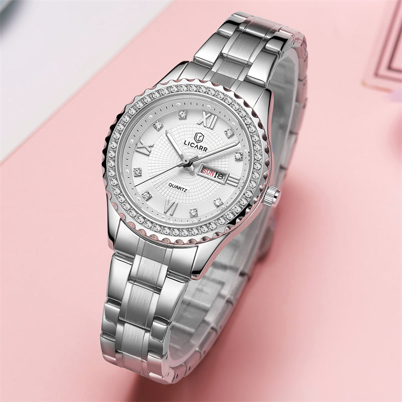 LICARR Original Women's Watches Casual Simple Fashion Ladies Watch Date Week Waterproof