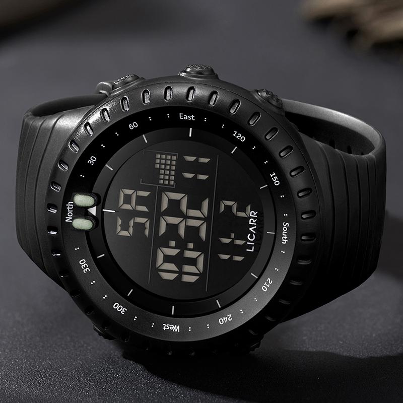 LICARR Brand Original Fashion Men's Watch Casual Digital Luminous Sports Waterproof Watches Calendar Stopwatch 9521