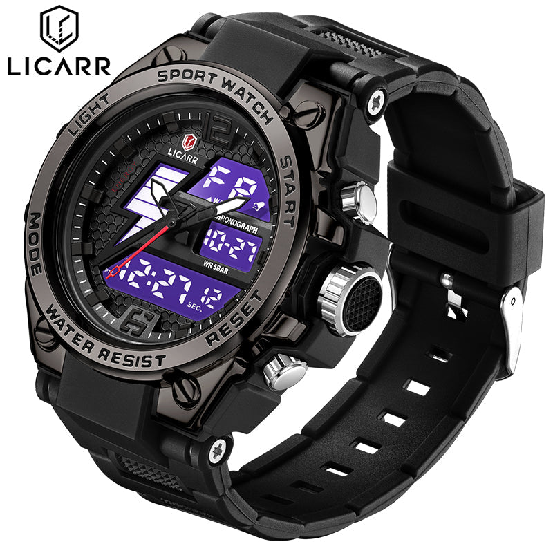 LICARR Brand Waterproof Sports Men's Watch Multifunctional