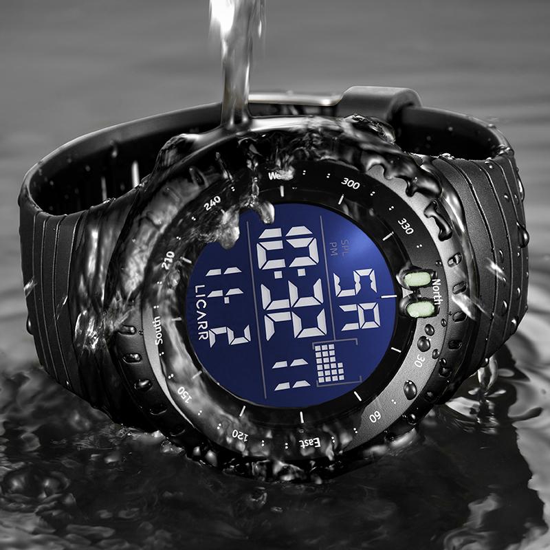 LICARR Brand Original Fashion Men's Watch Casual Digital Luminous Sports Waterproof Watches Calendar Stopwatch 9521