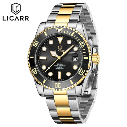 LICARR Original Waterproof Watches Mens Watch Fashion Luminous Calendar